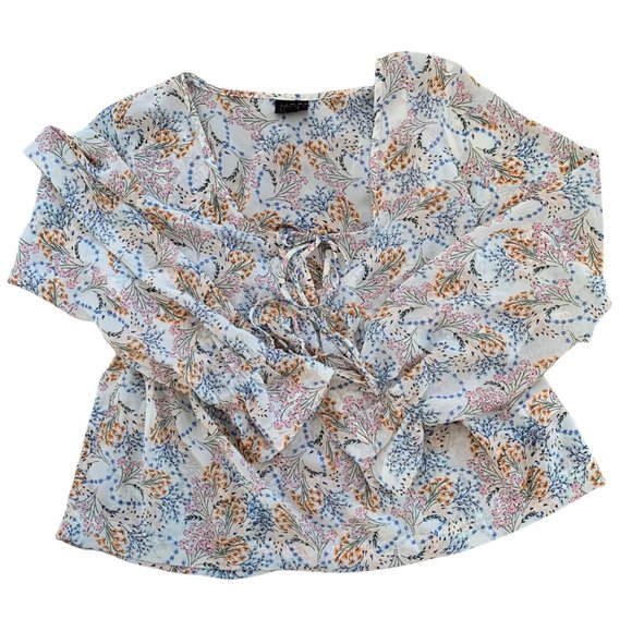 MOD Lusive Floral Boho Flowy Sleeve Top L - Picture 1 of 6